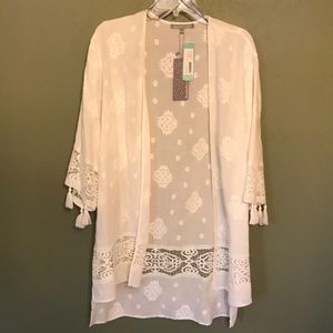 Taheer Embroidered Tassel Detail Kimono